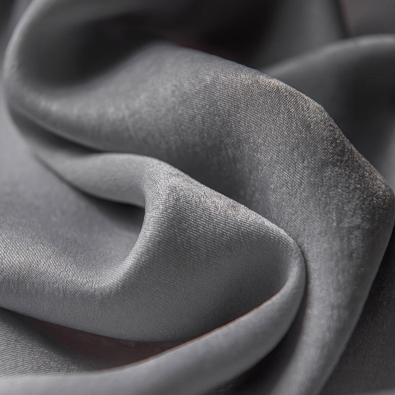 Grey Velvet Blackout Thermal Insulated Room Darkening Curtains