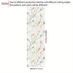 Colorful Bird Pattern Privacy Window Film Static Cling Anti UV