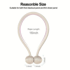 2pcs Magnetic Ball Curtain Tiebacks Curtain Tie Rope Curtain Accessory
