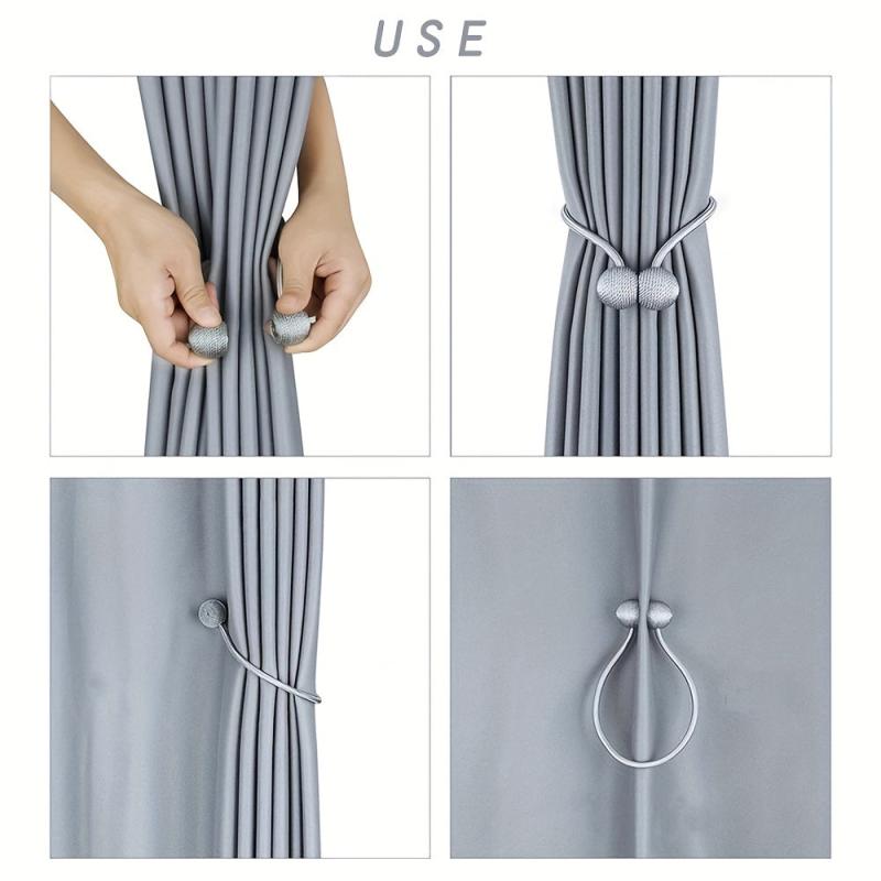 2pcs Magnetic Ball Curtain Tiebacks Curtain Tie Rope Curtain Accessory