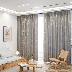 1pc Golden Blackout Curtain For Study Room Kitchen Living Room