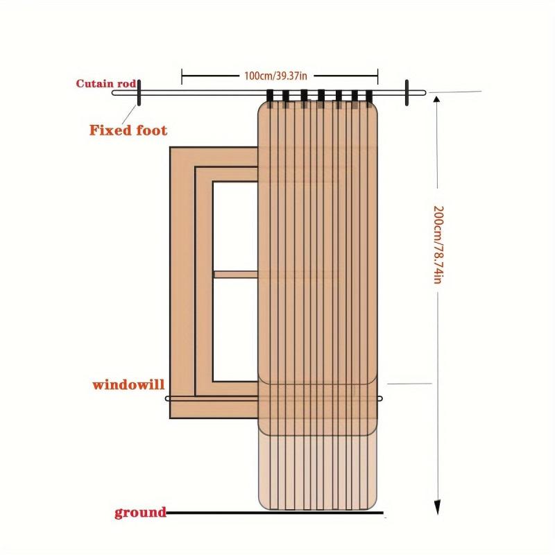 1pc Golden Blackout Curtain For Study Room Kitchen Living Room