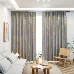 1pc Golden Blackout Curtain For Study Room Kitchen Living Room
