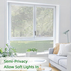 Frosted Glass Film Striped Pattern Privacy Home Decor No Glue