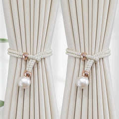 French Curtain Tiebacks with Faux Pearl Decorations - Elegant Curtain Holdback