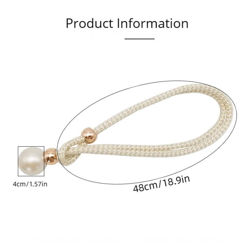 French Curtain Tiebacks with Faux Pearl Decorations - Elegant Curtain Holdback