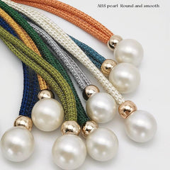 French Curtain Tiebacks with Faux Pearl Decorations - Elegant Curtain Holdback
