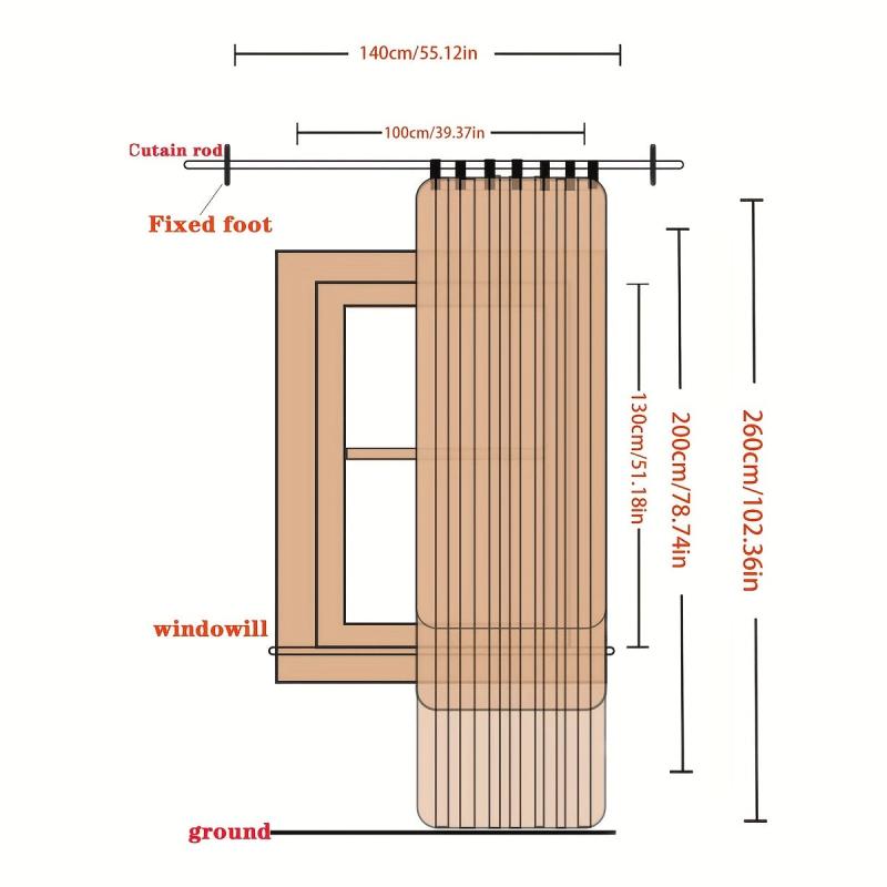 1pc Block Blackout Curtain for Study Room Kitchen Living Room