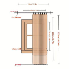 1pc Block Blackout Curtain for Study Room Kitchen Living Room
