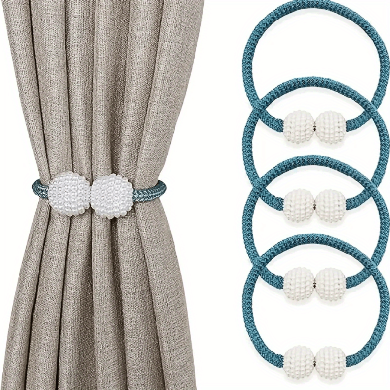 Magnetic Window Curtain Tiebacks Faux Pearl Beads No Drill Curtain Holdback