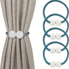 Magnetic Window Curtain Tiebacks Faux Pearl Beads No Drill Curtain Holdback