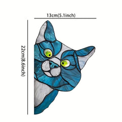 Cat Peeking Glass Window Sticker Self-adhesive Waterproof Window Film