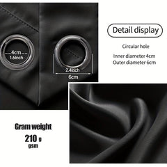 Blackout Curtain Panel Thermal Insulated Room Darkening Light Reducing