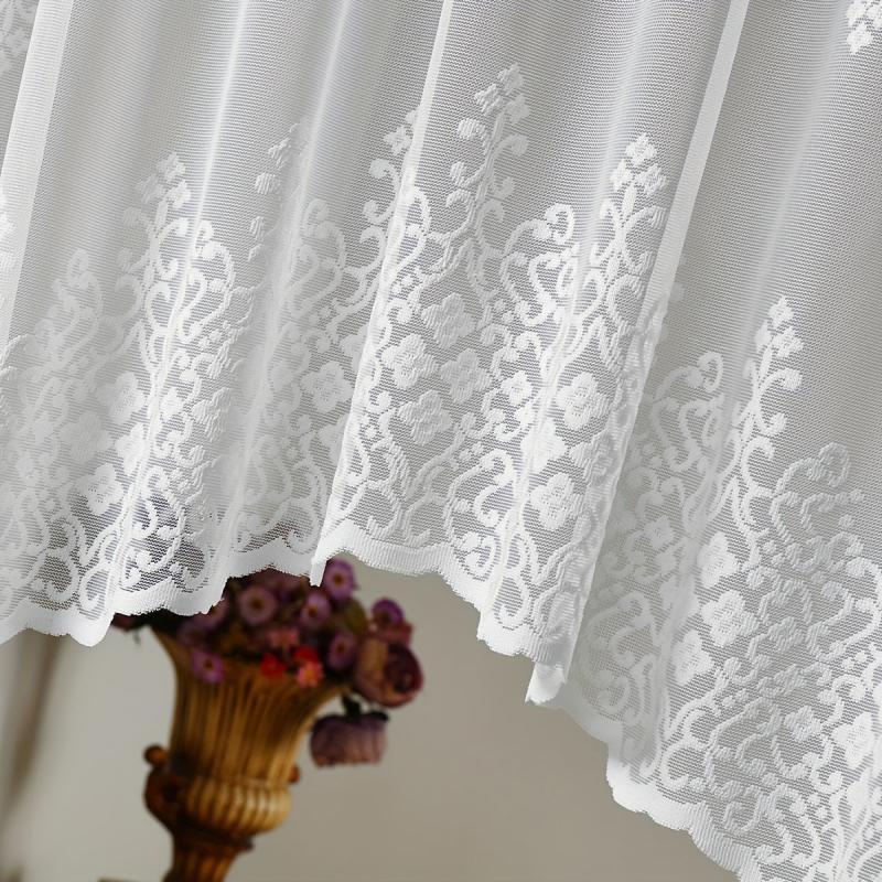 Geometric Wavy Window Curtains Lace Cafe Style for Home Decor