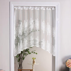 Geometric Wavy Window Curtains Lace Cafe Style for Home Decor