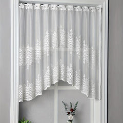 Geometric Wavy Window Curtains Lace Cafe Style for Home Decor