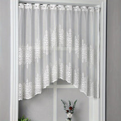 Geometric Wavy Window Curtains Lace Cafe Style for Home Decor