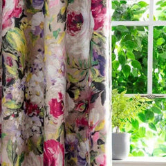 Elegant Ink Flower Print Curtain for Home Decor