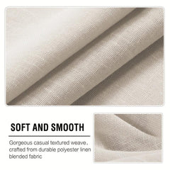 Light Filtering Linen Curtains Semi Sheer Drapes for Living Room