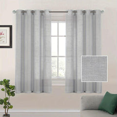 Light Filtering Linen Curtains Semi Sheer Drapes for Living Room