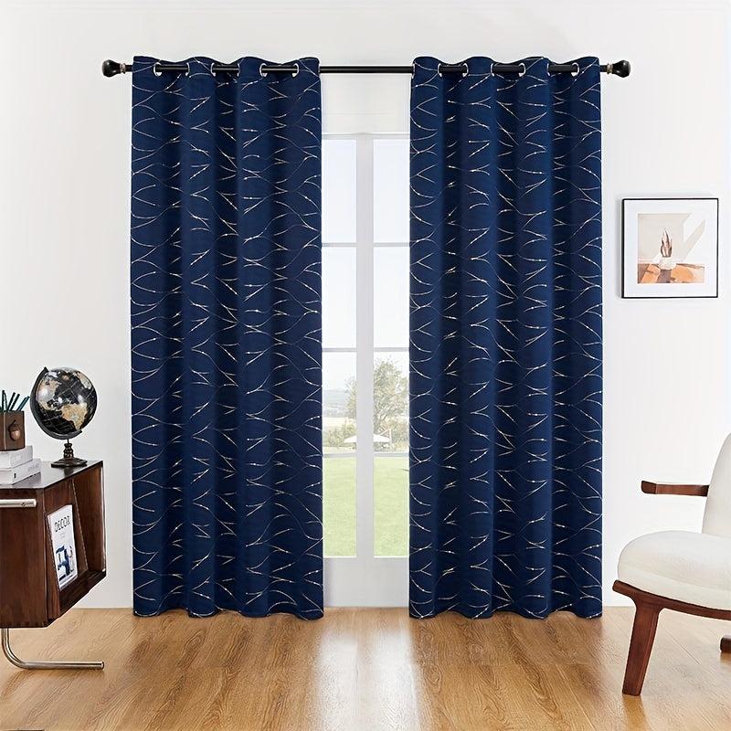 Geometric Print Blackout Curtains - Home Decor