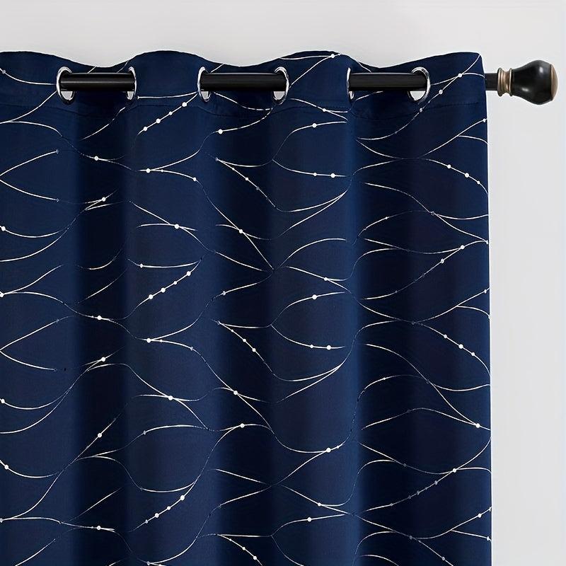 Geometric Print Blackout Curtains - Home Decor