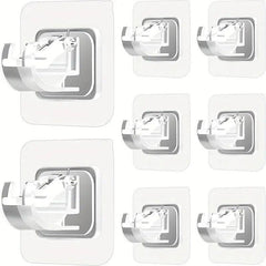 8pcs Adhesive Curtain Rod Brackets - No Drilling Rod Holder Hooks