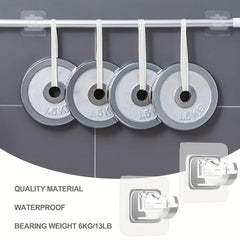 8pcs Adhesive Curtain Rod Brackets - No Drilling Rod Holder Hooks