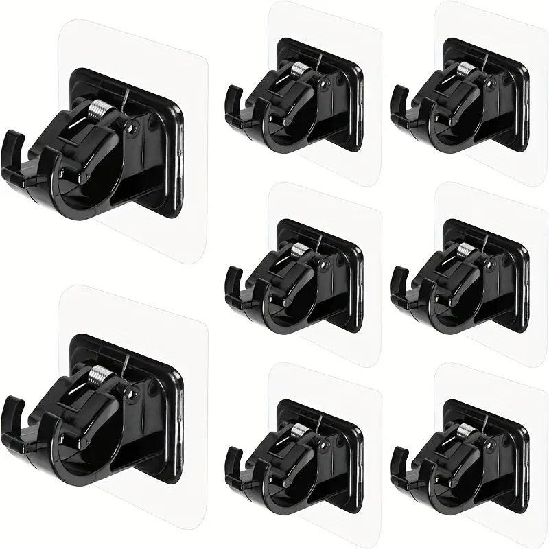 8pcs Adhesive Curtain Rod Brackets - No Drilling Rod Holder Hooks