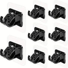 8pcs Adhesive Curtain Rod Brackets - No Drilling Rod Holder Hooks