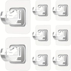 8pcs Adhesive Curtain Rod Brackets - No Drilling Rod Holder Hooks