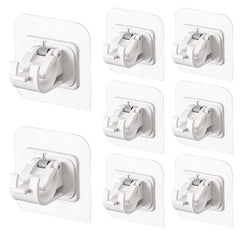 8pcs Adhesive Curtain Rod Brackets - No Drilling Rod Holder Hooks
