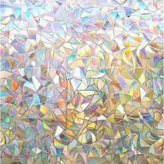 Rainbow Window Privacy Film Clings 3D Decorative Vinyl Stained Glass Decals