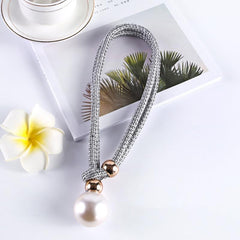 Pearl Curtain Tiebacks Decorative Holders Ropes for Window Drapery
