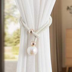 Pearl Curtain Tiebacks Decorative Holders Ropes for Window Drapery