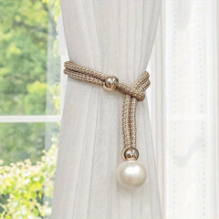 Pearl Curtain Tiebacks Decorative Holders Ropes for Window Drapery