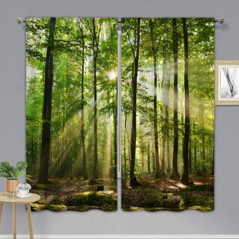 Enchanted Forest Curtains - Sunshine Scene Window Drapes