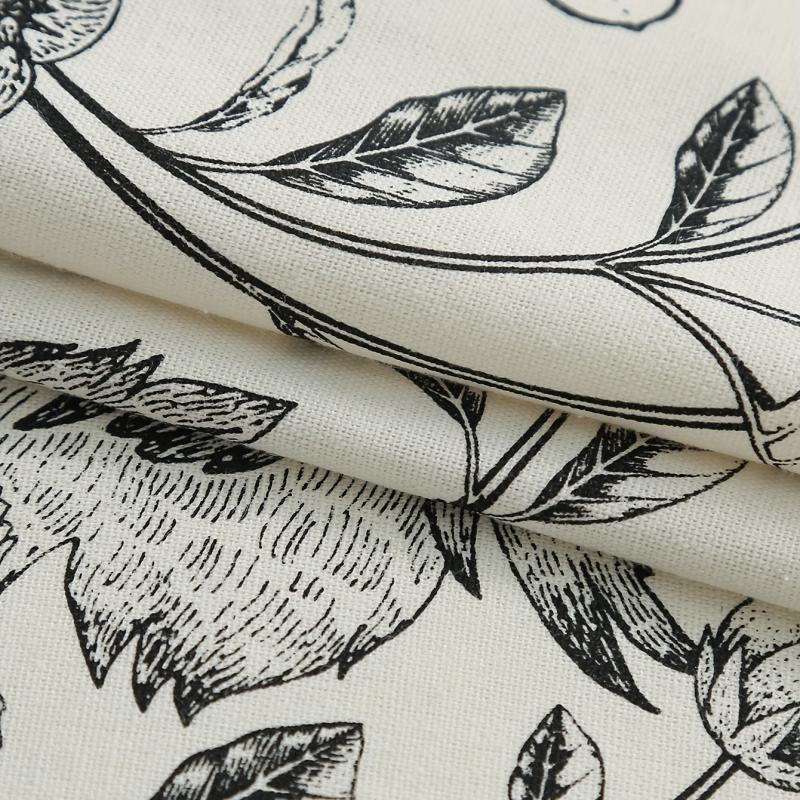 Farmhouse Leaf Floral Curtain Cream Rod Pocket Living Room Bedroom Decor