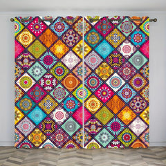 2pcs Bohemian Multifunctional Curtains Eyelet Rod for Home Decor and Privacy