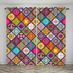 2pcs Bohemian Multifunctional Curtains Eyelet Rod for Home Decor and Privacy