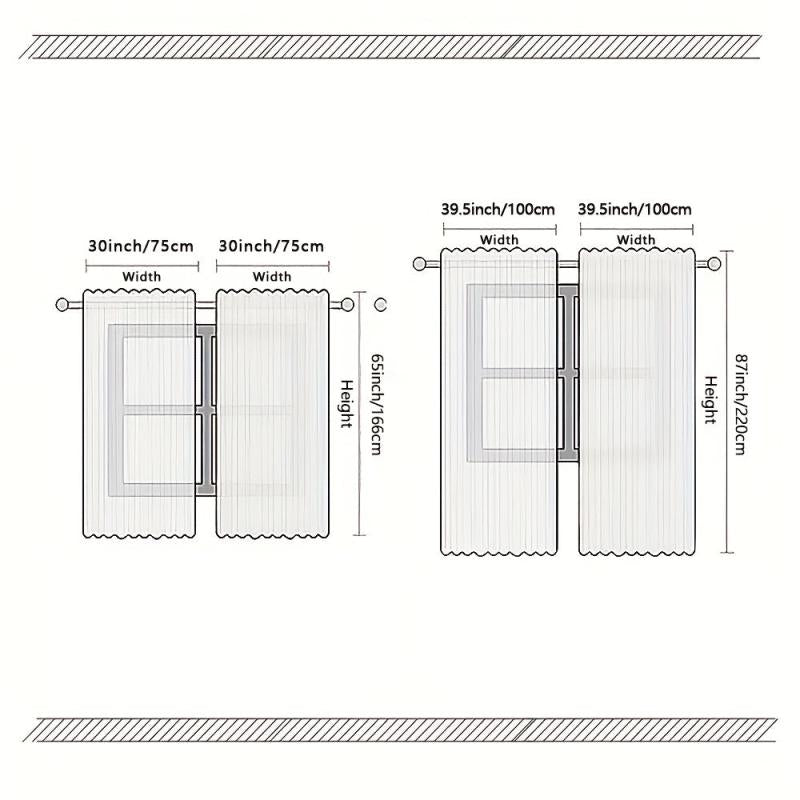 2pcs Bohemian Multifunctional Curtains Eyelet Rod for Home Decor and Privacy
