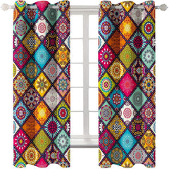 2pcs Bohemian Multifunctional Curtains Eyelet Rod for Home Decor and Privacy