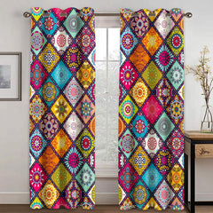 2pcs Bohemian Multifunctional Curtains Eyelet Rod for Home Decor and Privacy