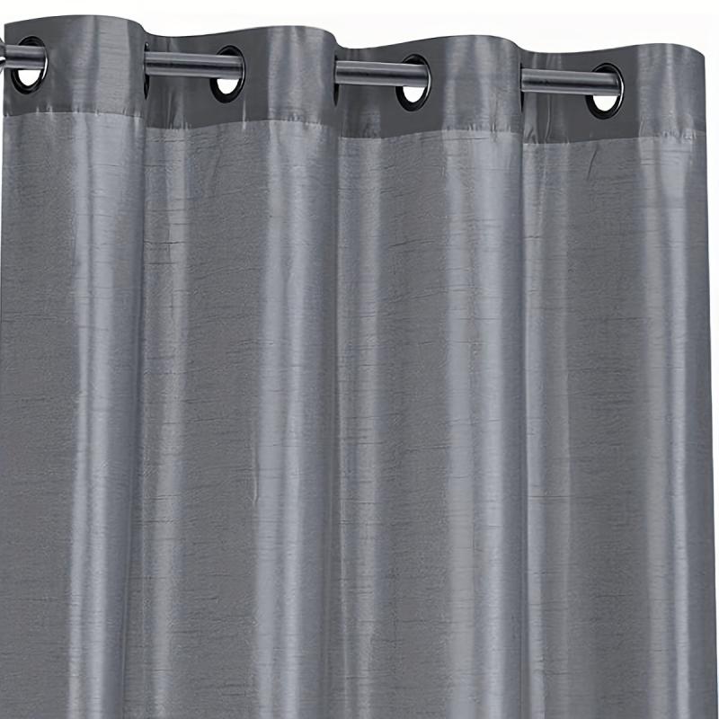Faux Silk Grommet Top Window Curtain for Living Room Bedroom Kitchen Bathroom