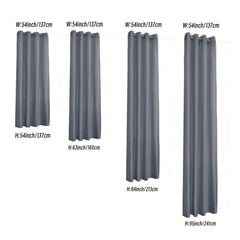 Faux Silk Grommet Top Window Curtain for Living Room Bedroom Kitchen Bathroom