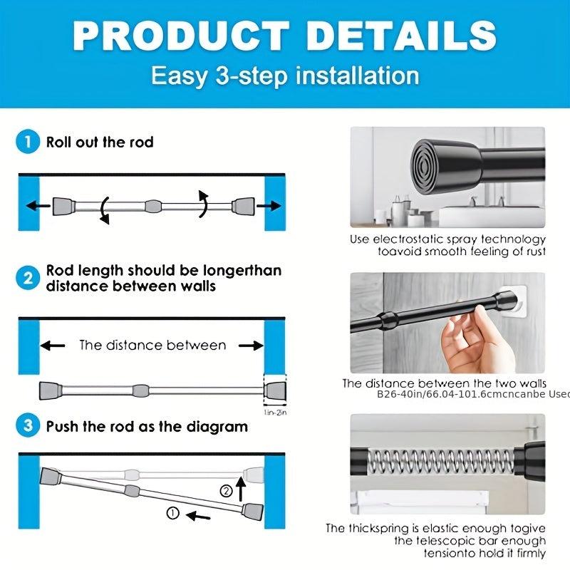 Telescopic Rod for Doors Windows Shower Clothes Drying
