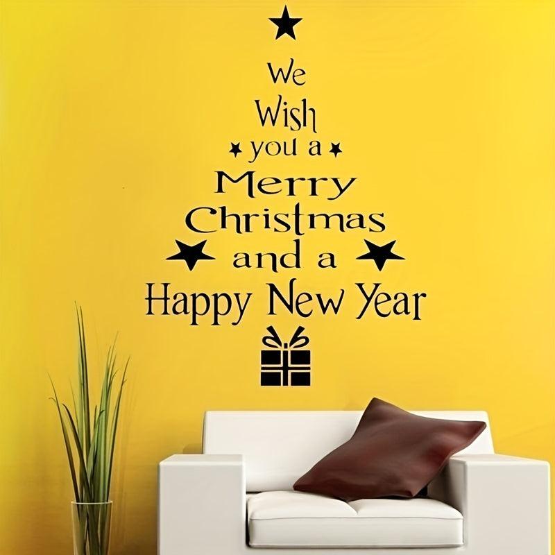 Merry Christmas Tree Window Stickers Vinyl Decal For Home Decor