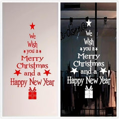 Merry Christmas Tree Window Stickers Vinyl Decal For Home Decor