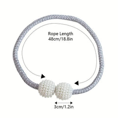 Magnetic Curtain Tiebacks Faux Pearl Ball Decorative Home Curtain Buckle