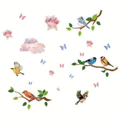 Flower Branch Bird Window Sticker Decorative Glass Door Self-Adhesive Clings